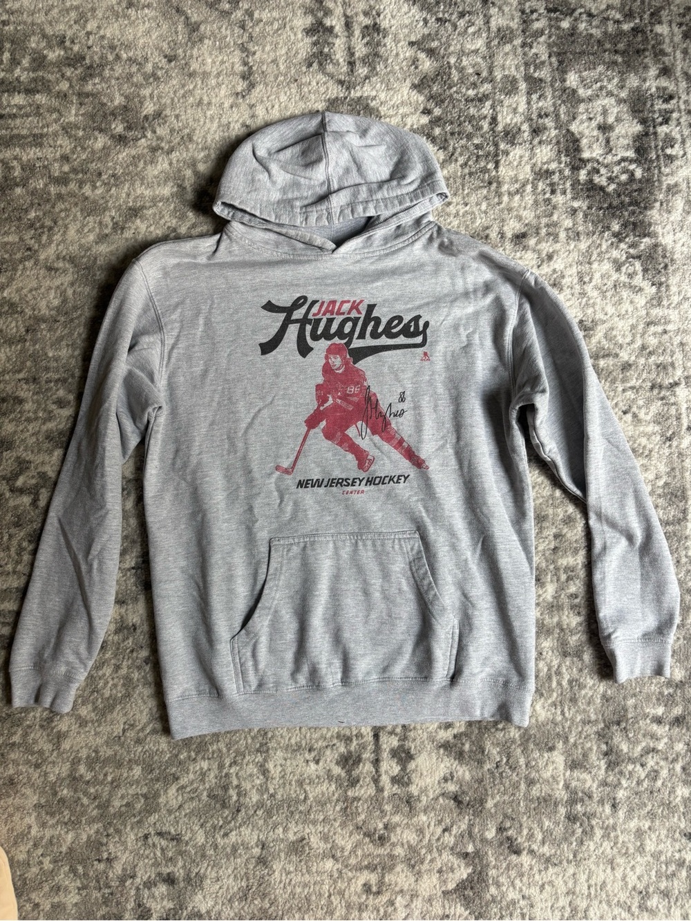 Gray Jack Hughes Graphic Pullover Hoodie - Women